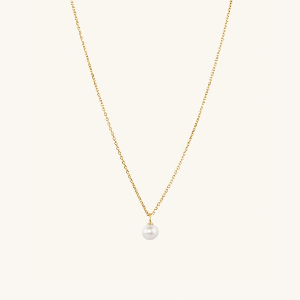 Mejuri mini pearl necklace (vermail)